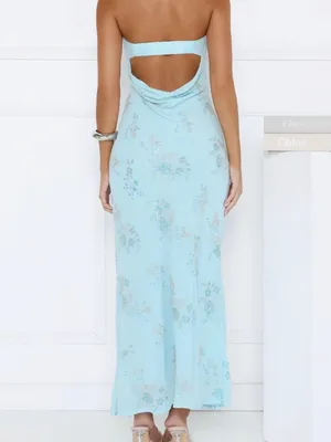Hello Molly Sparkling Floral Embellished Strapless Maxi Dress thumbnail 2