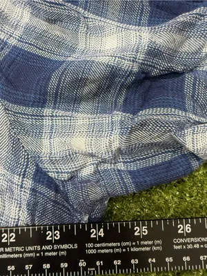Wrangler Babydoll Plaid Blue White Western Shirt Popover V-Neck Flannel XXL‎ thumbnail 7