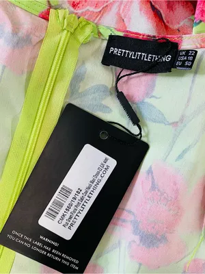 NWT PRETTYLITTLETHING Floral Satin Drape Neck Maxi Dress thumbnail 4