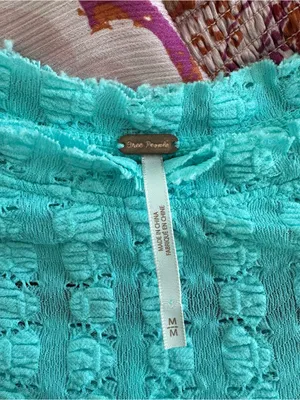 Free People Maggie Top in Aqua Blue thumbnail 8