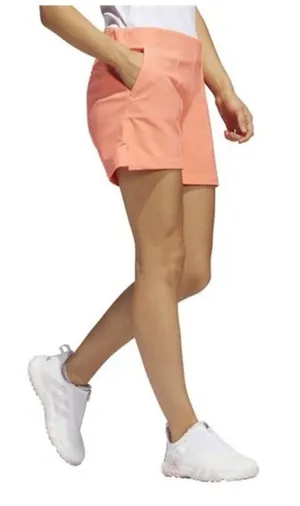 Adidas Pintuck Golf Shorts Womens Small Coral Pink NWT Stretch Pull On Pockets thumbnail 1