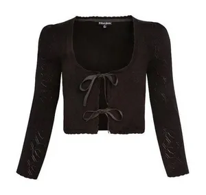 For love and lemons black cropped cardigan thumbnail 1