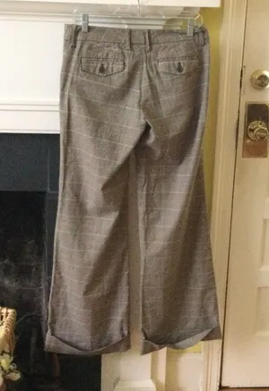 Gap Vintage Y2K Stretch Glen Plaid Flare Cuffed Trousers - Sz 6 thumbnail 14