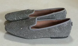 CARVELA Women's Shine Gem-Detail Slip-On Flats Grey & Silver Size 8.5 thumbnail 3