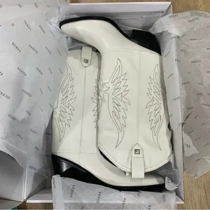 NWB Guess Raegan Fold-Over Cowboy Boots western white size 9 M cowgirl thumbnail 3