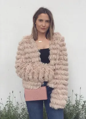Women's Beige/Blush Faux Fur Jacket thumbnail 1