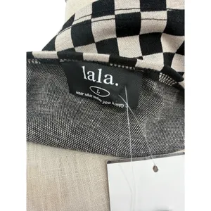 Dressed in Lala Checkerboard Crop Tank Top Black White NWT Size Large‎ thumbnail 8