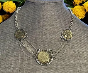 Medallion statement swag necklace thumbnail 1
