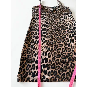 Audrey 3+1 Leopard Print Mini Dress Brown Black Tie Shoulder Medium NWOT thumbnail 6