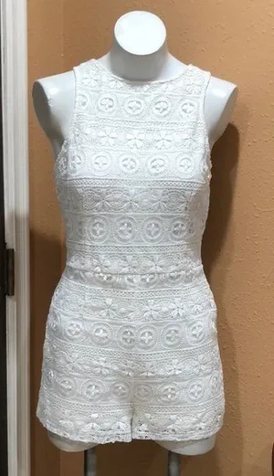 Bb Dakota white lace romper thumbnail 1
