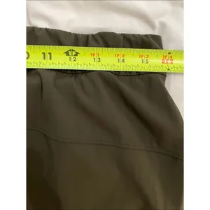 Lululemon On The Fly Crop 23" Dark Olive Green Luxtreme Drawstring Pants Size 8 thumbnail 6
