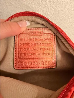 Reddish Orange Estée Lauder X Coach Makeup Bag 2010 thumbnail 5