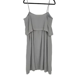 NWT Madewell Womens Silk Camisole Overlay Slip Dress‎ Fog Grey Size 14 Feminine thumbnail 2
