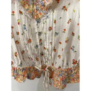 American Eagle Women's Cream Floral V-neck Cinch Cami, M thumbnail 7