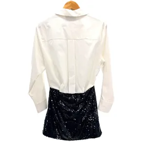 Anthropologie‎ Mare Mare Button-Down Sequin Twofer Mini Dress XS Party Cocktail thumbnail 7