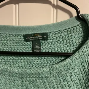 Ralph Lauren Green Crew Neck Sweater Textured Knit thumbnail 2