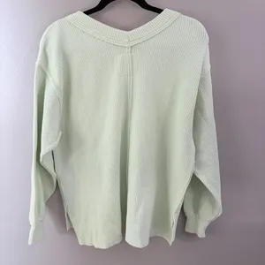 Aerie Mint Green Oversized Pullover V-Neck Sweater Boho Coastal XXS thumbnail 4