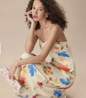 RIHOAS Women's Beige Floral Slip Maxi Dress 3 thumbnail 3