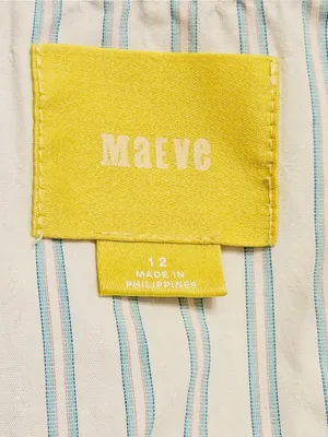 Anthropologie Maeve Sleeveless Collard Stripped Button Down Halter Blouse Size12 thumbnail 3