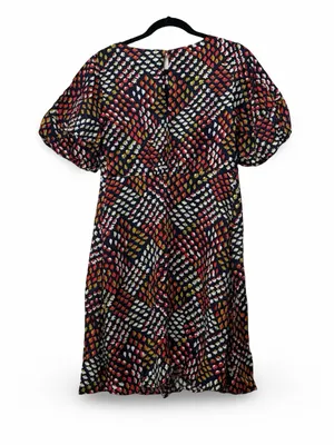 NWT ANTHROPOLOGIE MAEVE Melody Geometric Puff Sleeve Mini Dress Sz S thumbnail 3
