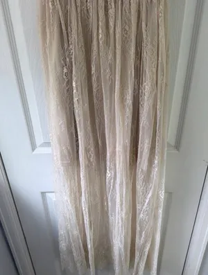 Wishlist Sheer Lace Maxi Dress in Ivory thumbnail 6
