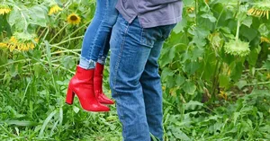 Women’s red booties Size 7 thumbnail 2