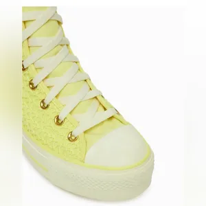 Converse nwt size 7.5 Chuck Taylor All Star Lift Platform Knit High Lemon Slushy thumbnail 4