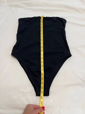 H&M Strapless Black One-Piece Swimsuit - Classic Bandeau Swim thumbnail 5