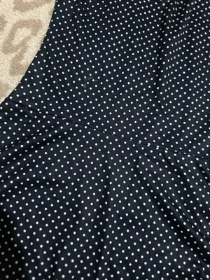 Navy Blue Polka Dot Fit & Flare Dress thumbnail 2