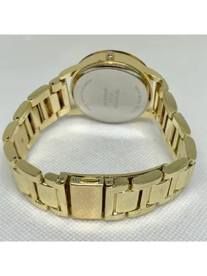 Gold tone tortoiseshell style women watch 38mm quartz analog up to 7.5” running thumbnail 7