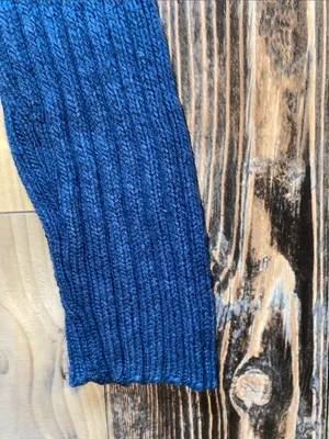 Lauren Ralph Lauren Navy Ribbed linen blend Lace-Up V-Neck Sweater thumbnail 5