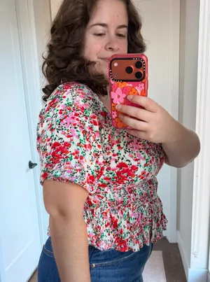 VICI Floral short sleeve peplum top thumbnail 3