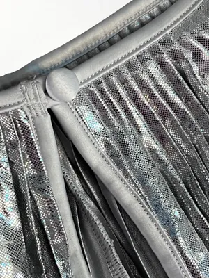 Savage X Fenty Silver Metallic PLEATED LAMÉ SHORT thumbnail 11