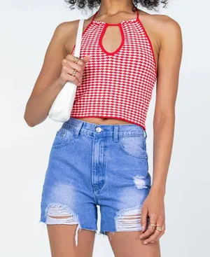 High-waisted Ripped Denim Shorts thumbnail 1