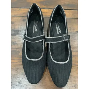 Skechers Cleo Mary Jane Flats Womens 9 Black Knit Vegan Washable Balletcore thumbnail 3