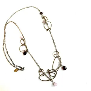 Guess long circle beaded long necklace thumbnail 2