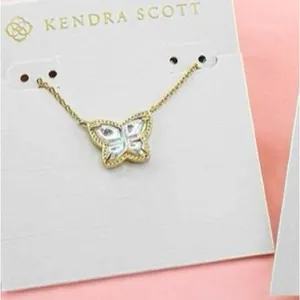 Kendra Scott Lillia Butterfly Gold Stud and Necklace Earrings In Dichroic Glass thumbnail 6