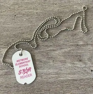 Wetmore Elementary School Star Reader Tag With Chain, Vintage Award thumbnail 1