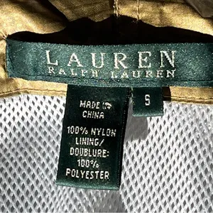 Lauren Ralph Lauren, gold metallic windbreaker. With hood and lined thumbnail 4