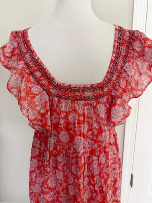 Free People Bonita Printed Boho Midi Dress Size Medium thumbnail 6