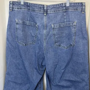 Gap High Rise Wide Leg Crop Jeans Womens 18/34R Blue Dark Wash Stretch Denim thumbnail 5