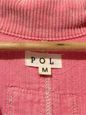 POL Pink Tweed Shirt Jacket Size Medium Shacket Patchwork Boho thumbnail 3
