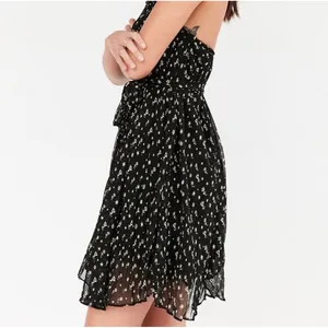 Kimchi Blue Urban Outfitters Black Floral Smocked High Low‎ Mini Dress Large NWT thumbnail 14