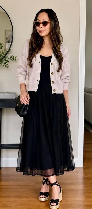 bp Neutral Ribbed Button-Down Cardigan thumbnail 1