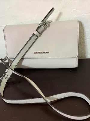 Michael Kors Cream Leather Crossbody Wallet thumbnail 1