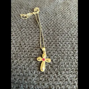 Woman sterling silver 925 necklace pendant cross beautiful thumbnail 2