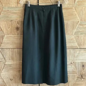 Women's Black Midi Skirt Polyester Rayon Blend Vintage thumbnail 2
