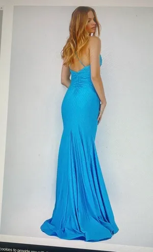 Jovani Hot Blue Long Formal Dress thumbnail 2