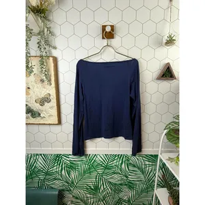 Abercrombie & Fitch Y2K Navy Babydoll V-Neck Long Sleeve Tee - Size - Large thumbnail 3
