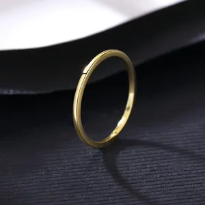 Sterling Silver SIZE 6 18kt Gold Plated 925 Solid Band thumbnail 2